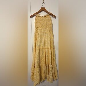 SweetHoney Yellow Patterned Maxi Dress 12Y